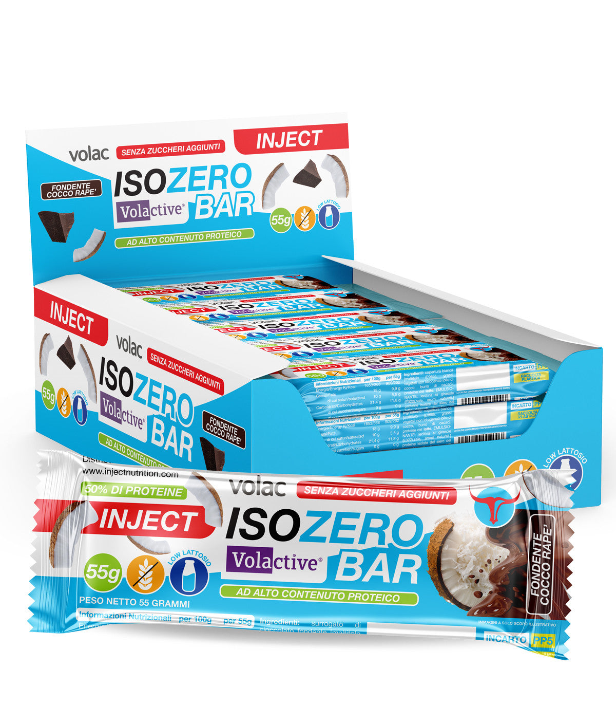 ISOZERO BAR Volac® Volactive® Senza Zuccheri (55g) INJECT NUTRITION