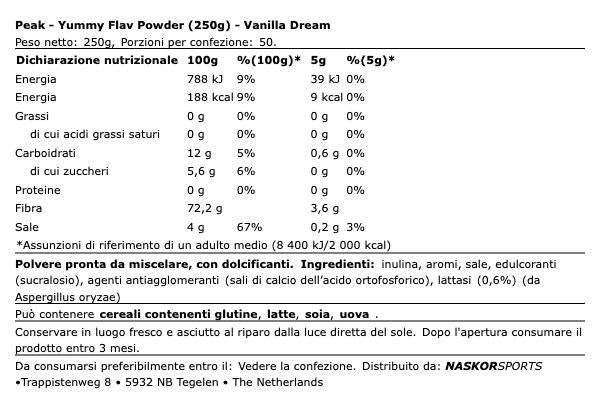 Yummy Flav Powder (250g) PEAK