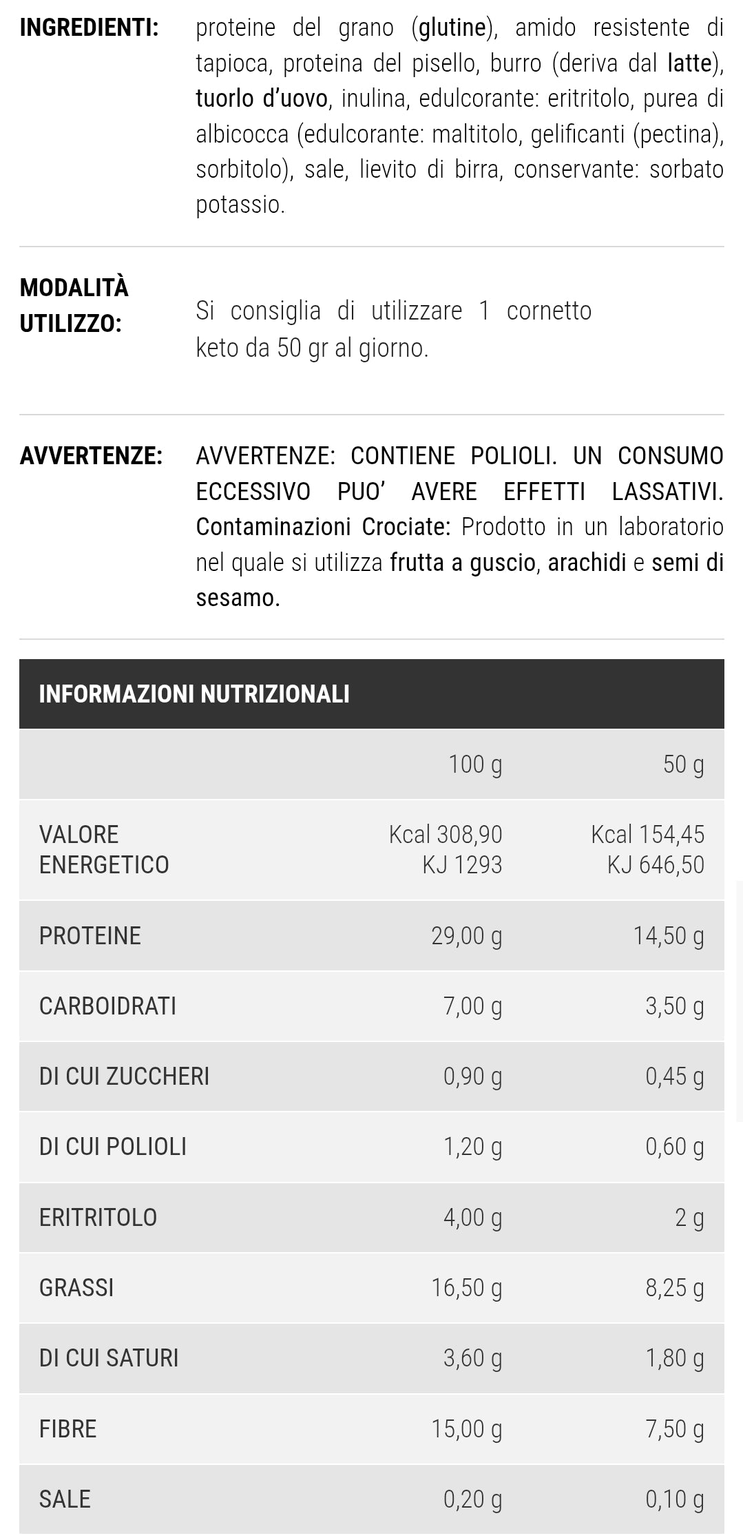CORNETTO KETO FRUTTI DI BOSCO 50G