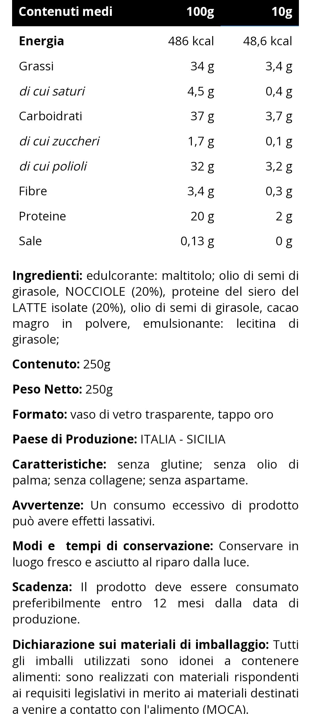 Zero Cream NOCCIOLINO (250g)