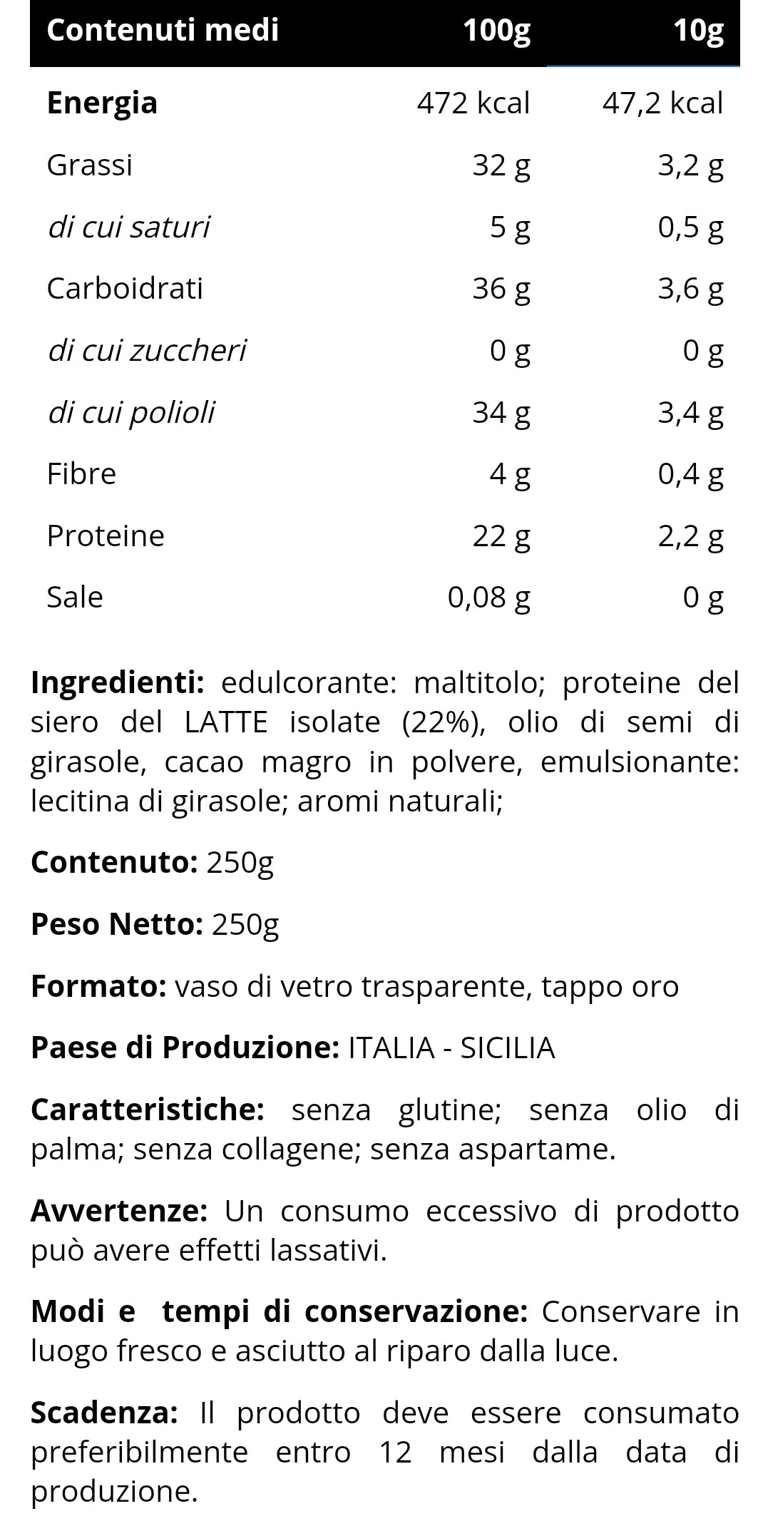 ZERO CREAM FONDENTE (250G)