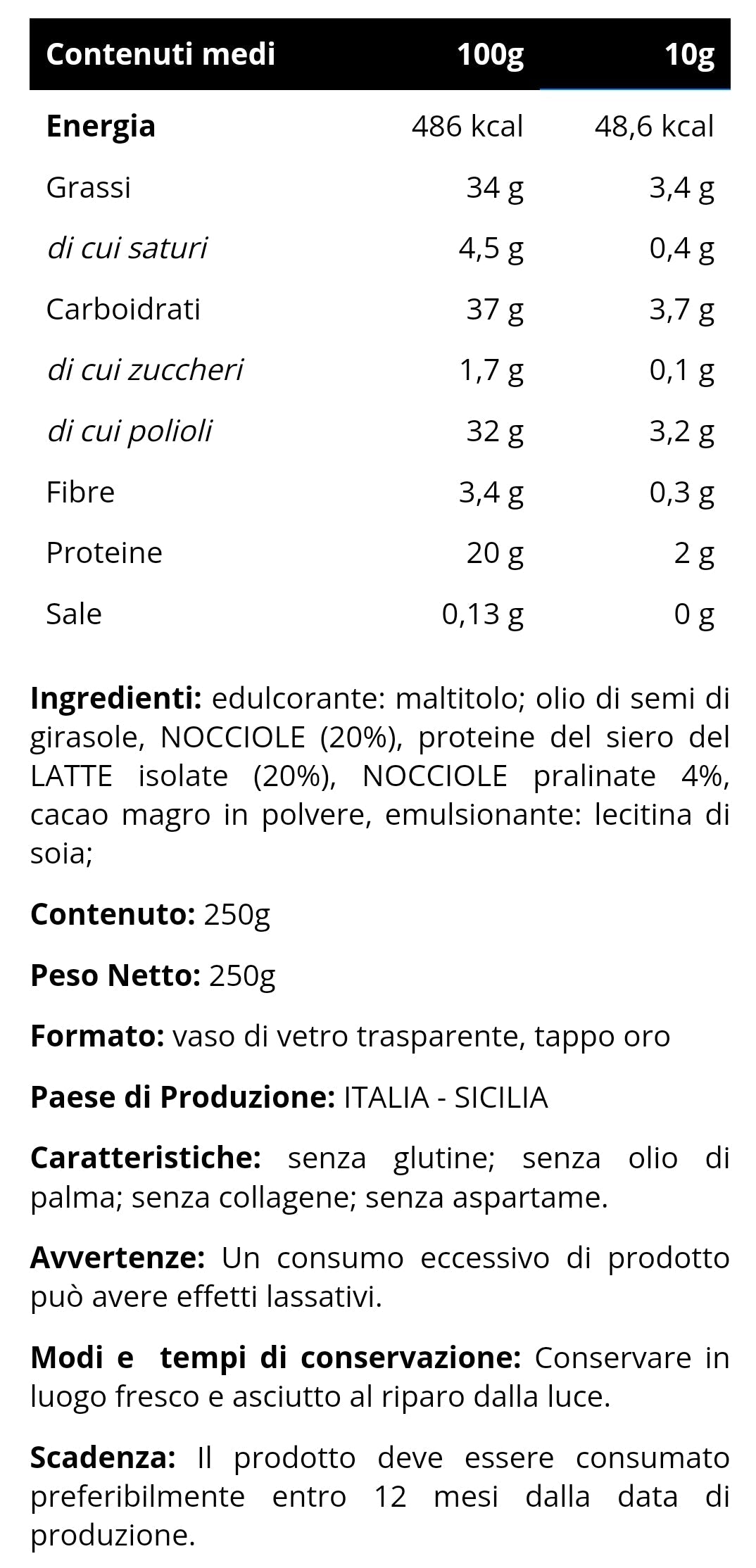 Zero Crock Nocciolino (250g) INJECT NUTRITION