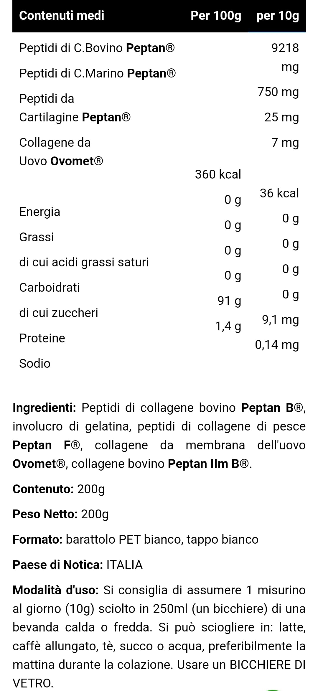 Multi Collagene Tipo I,II,III,V e X (200g)