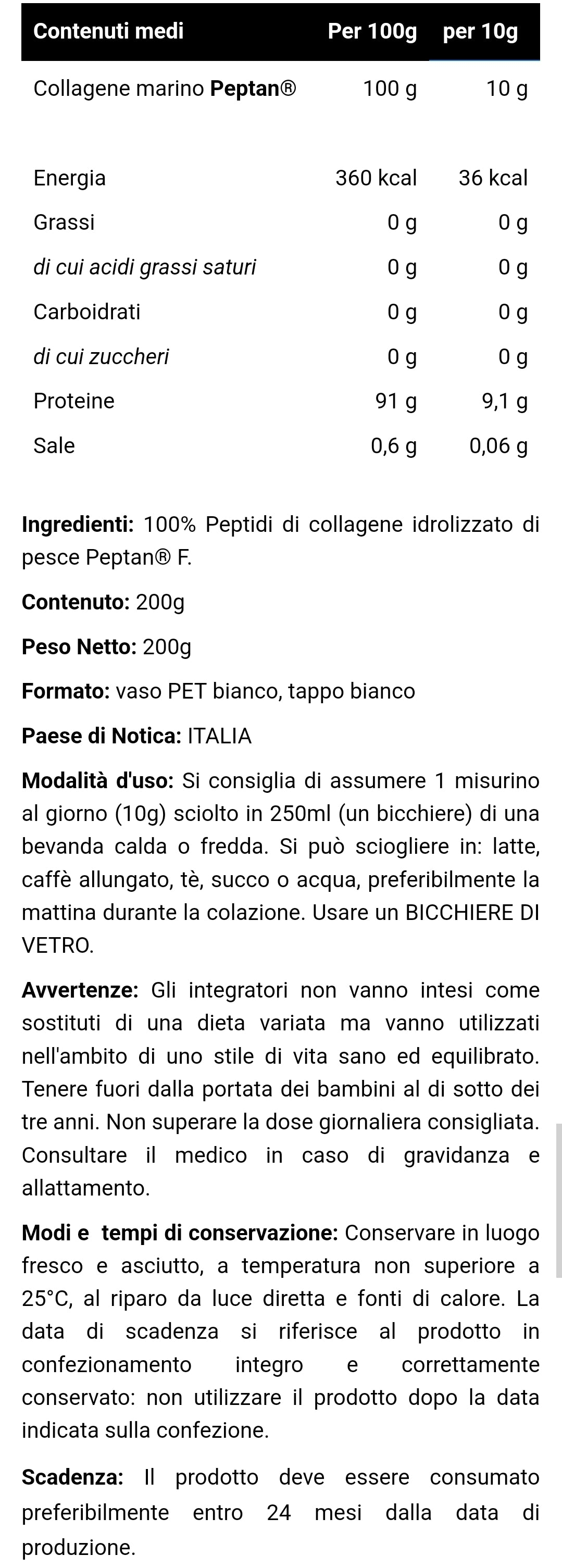 Collagene Marino Peptan® (200g)