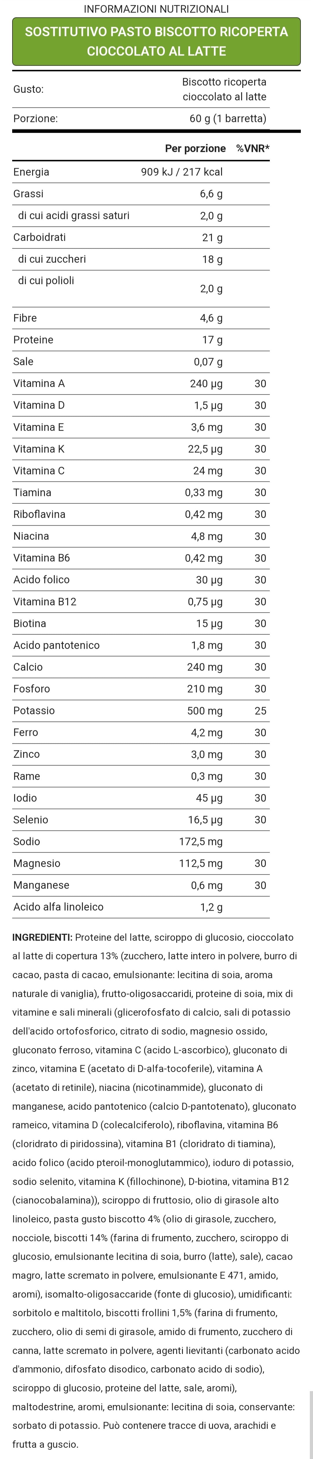 Barretta Sostitutivo Pasto (60g) WHY NATURE