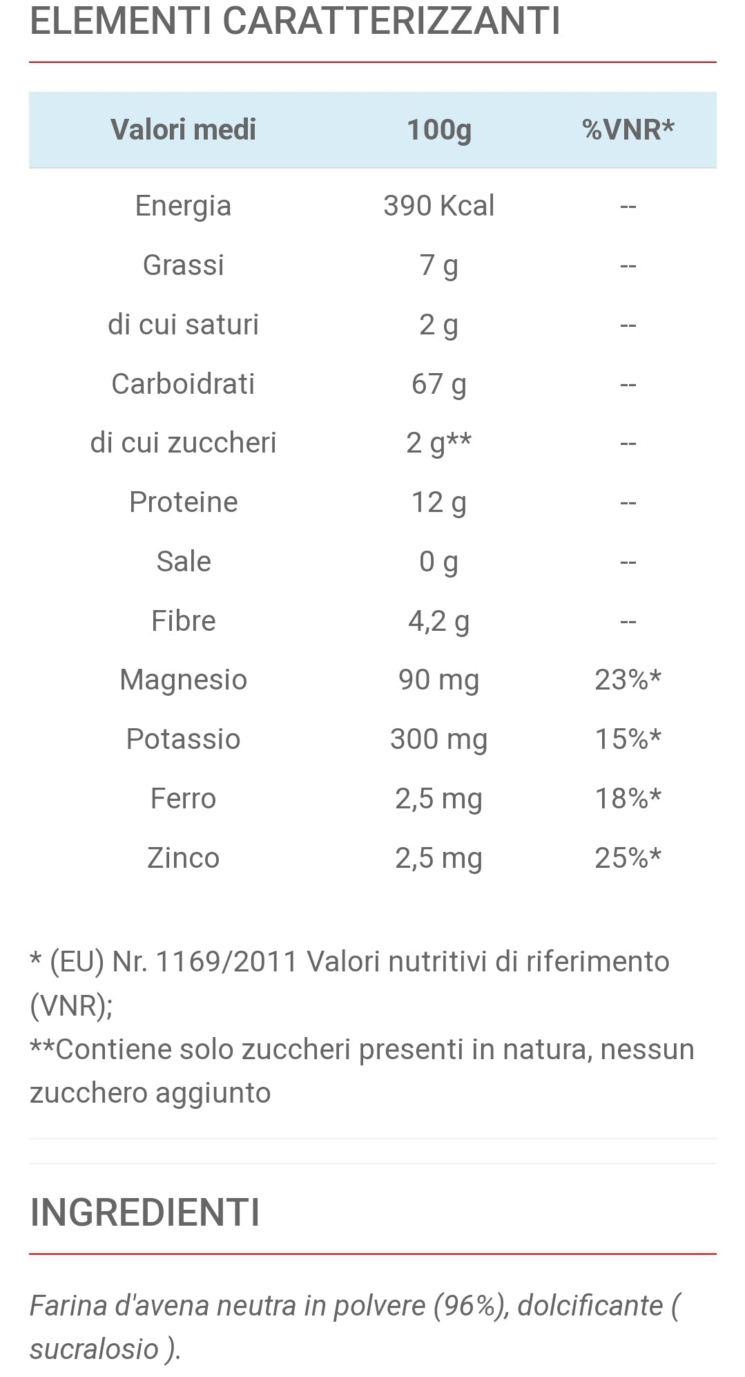 FARINA D'AVENA NEUTRA (1KG)