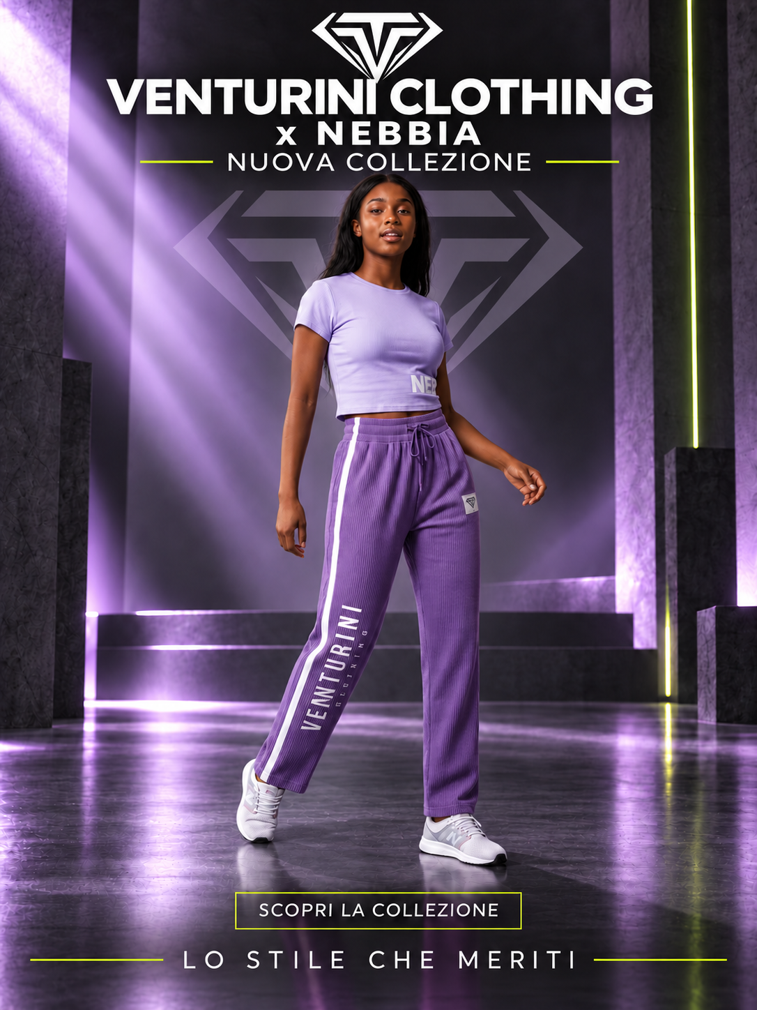 Completo lilla venturini Clothing x NEBBIA xs/s