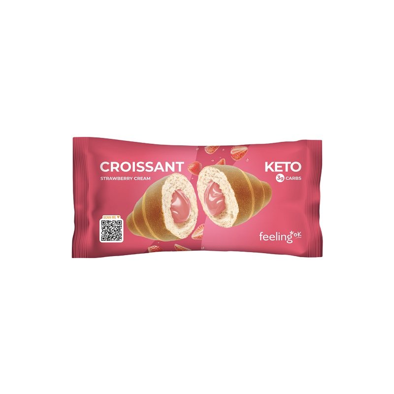 Croissant ripieno di crema alla fragola 50g