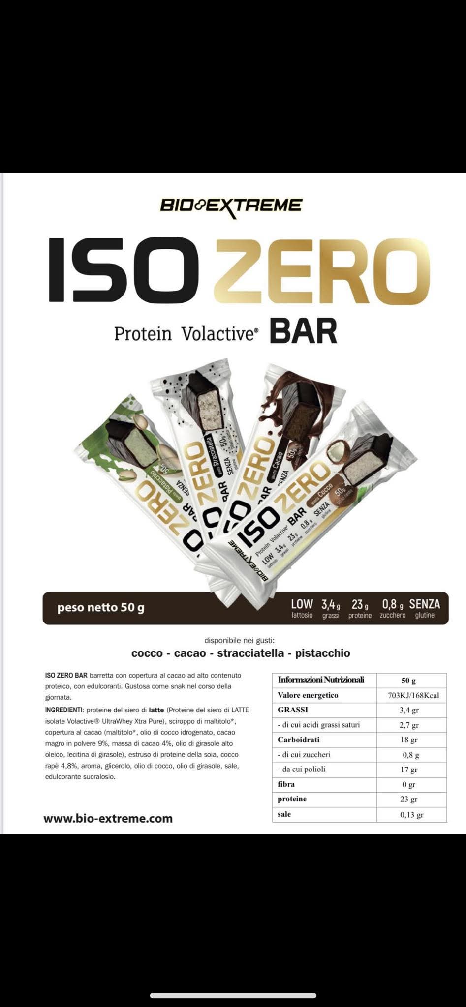 ISOZERO BAR bioextreme protein Volactive