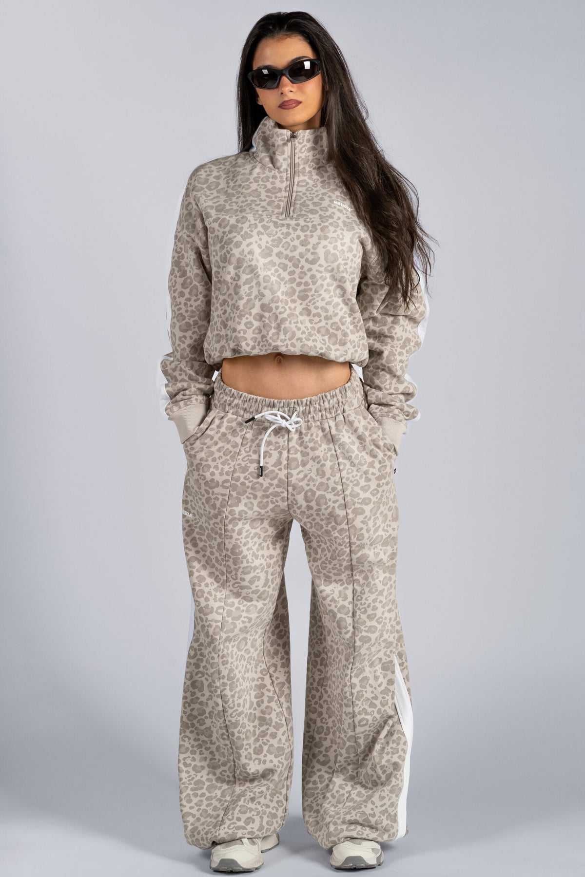 Pantaloni jogger baggy leopardati PRIMAL 865 Cream leopard